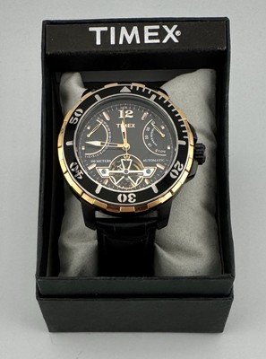 Timex Automatic Watch T2M931 6K Power Reserve Fly Back Date Black