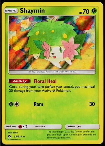 Shaymin 33/214 Lost Thunder - Holo Pokemon LP (Rare)