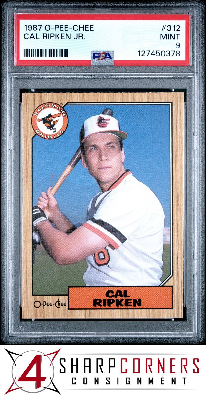 1987 O-PEE-CHEE #312 CAL RIPKEN JR. ORIOLES HOF PSA 9