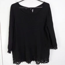 Talbots Top Womens 1X X Lattice Hem Classic Office Workwear Weekend Modest