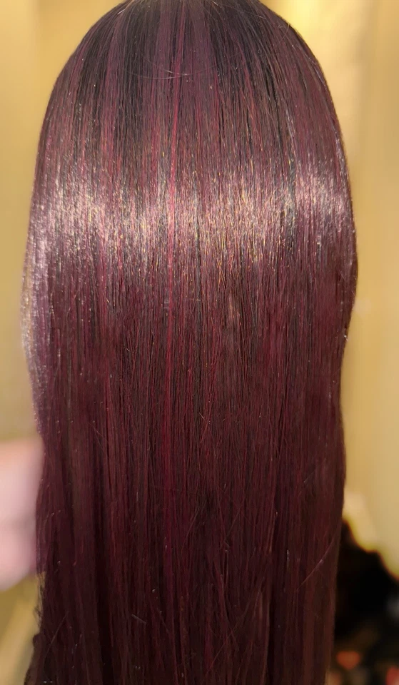 美丽,28 英寸,直,黑色带黑色樱桃亮点,100% 人发,假发 — 第 2/4 张图片