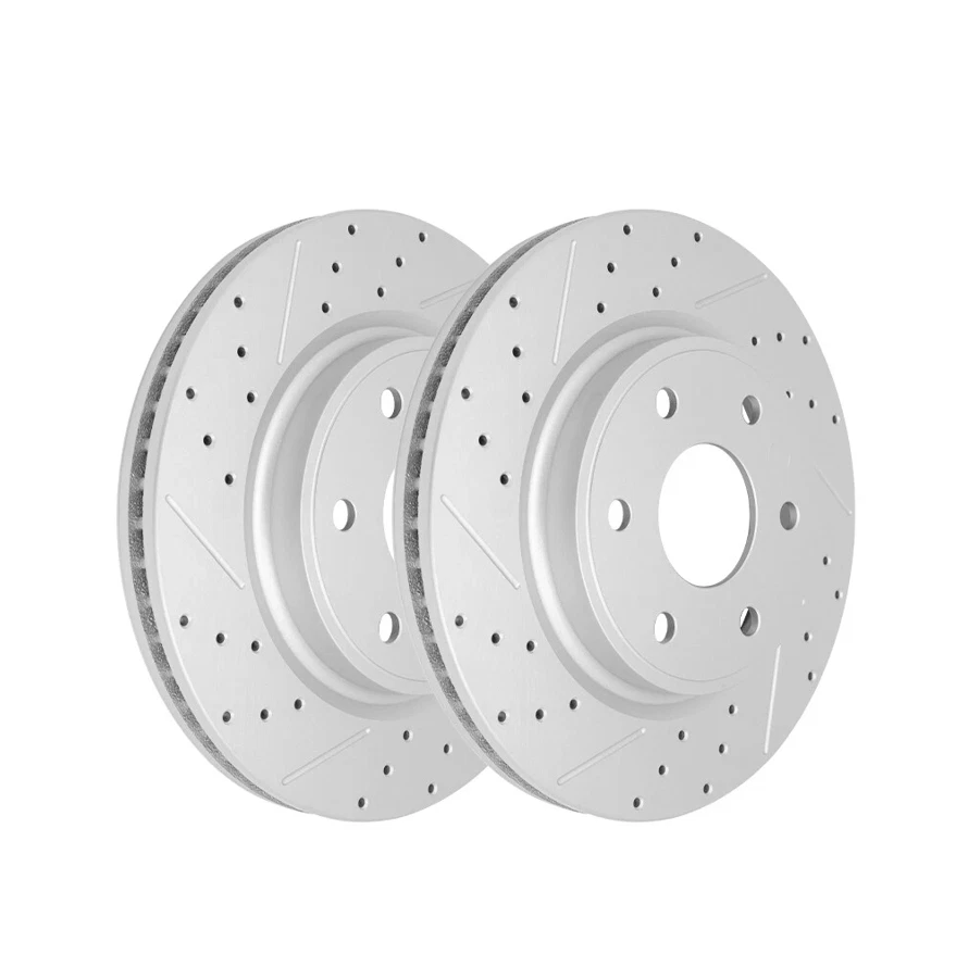 Rotores delanteros perforados pastillas de freno para Buick Enclave Chevrolet Traverse GMC Acadia Foto 4 de 4