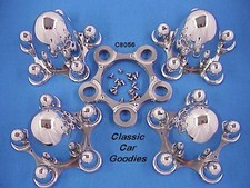 5 On 4 34 Chrome Metal Spider Center Hub Cap Kit