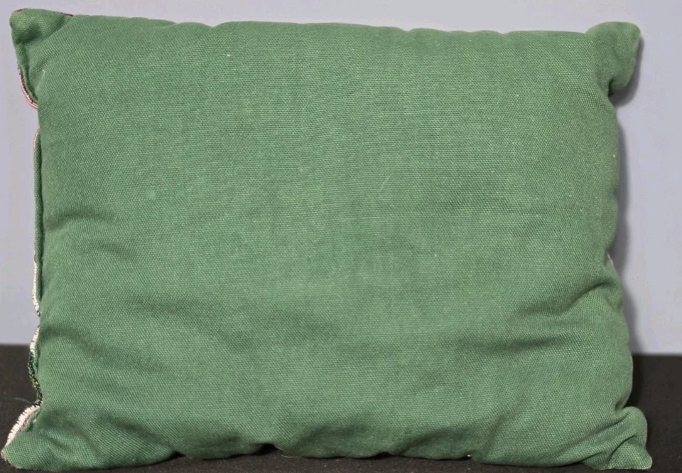 Almohada tapiz pequeña colibrí verde usada -C3 Foto 2 de 2