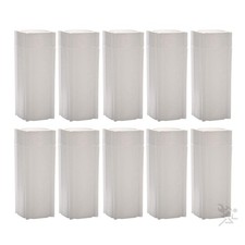  10 Brand Square White Plastic Quarter Size Coin Storage Tube Holders