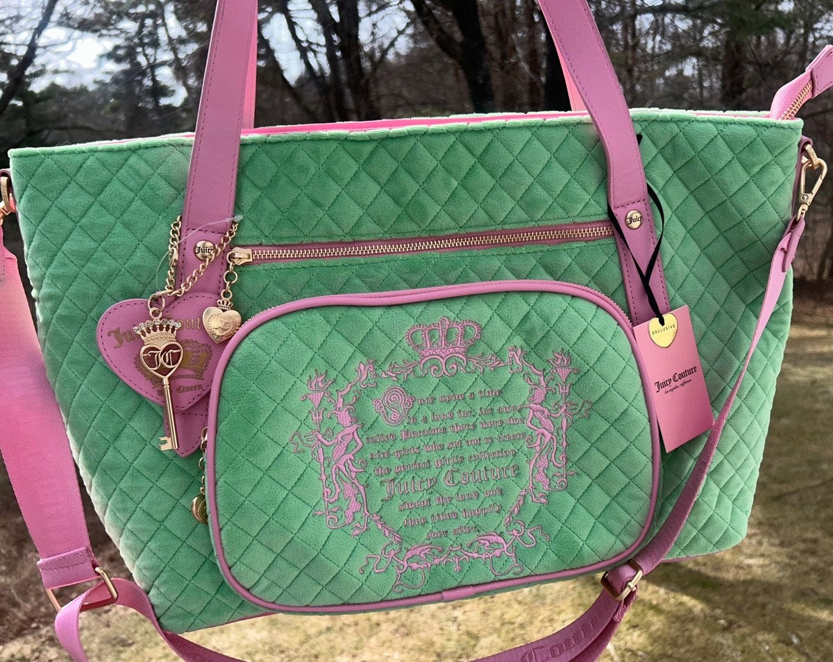 NEW! NWT JUICY COUTURE Velour Juicy Tale Weekender Bag in Retro