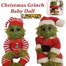 Christmas Grinch Baby Toys Silicone Grinch Doll Soft Christmas Plush Doll GreAN