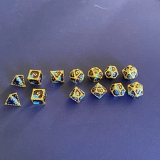 Metal Foam Brain Dice (13) 1 Set Of 7 Plus 6 More Dungeons And Dragons DnD