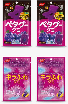 Nobel Kirafuwa Gummy Candy Grape 50g × 4 bags - from Japan for