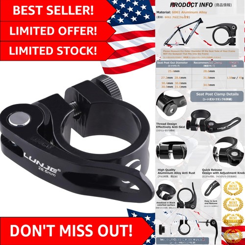 High Strength Aluminum Quick Release Bike Seat Clamp - Fits All Popular Sizes - Picture 1 of 9