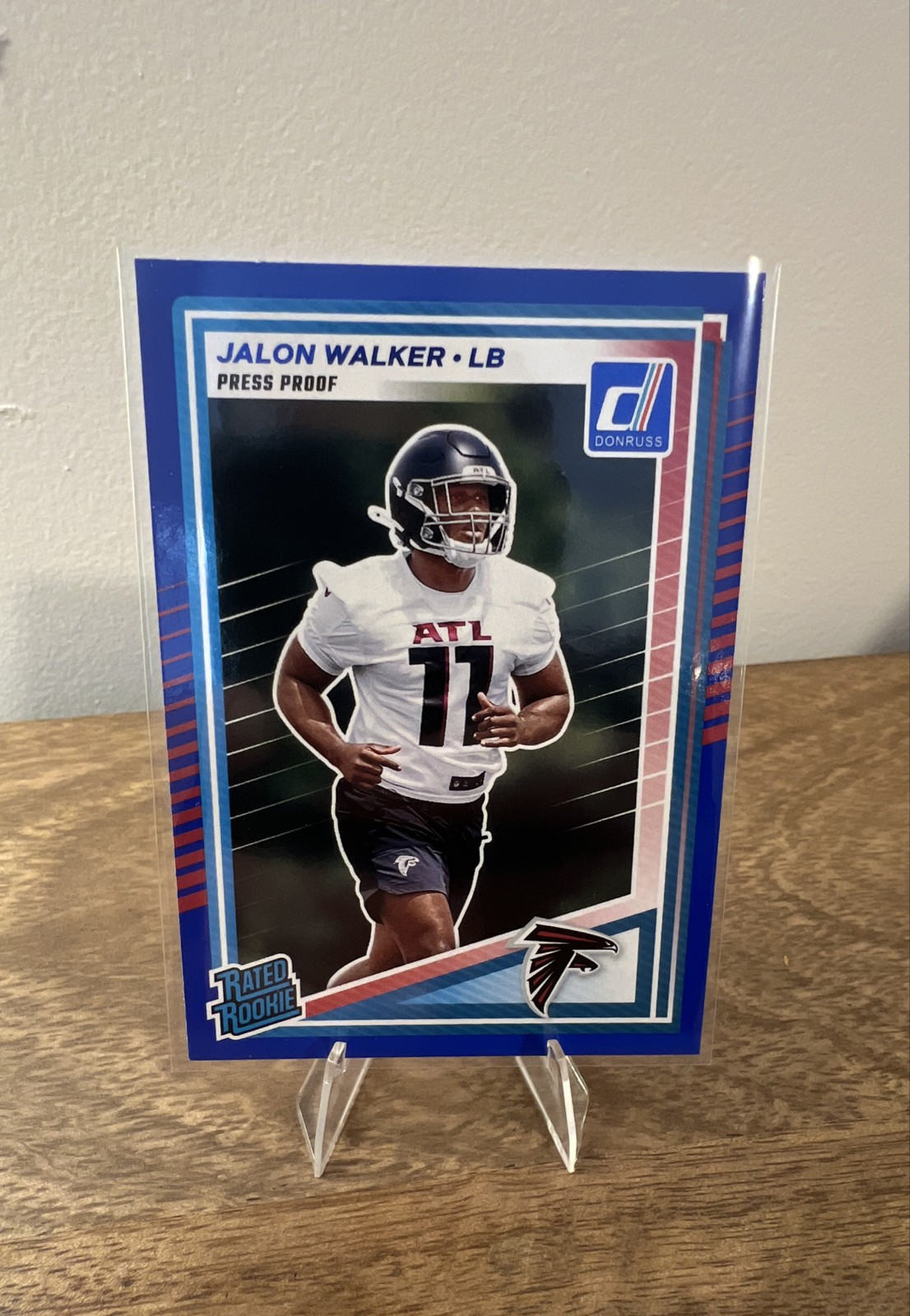 2025 Panini Donruss - Rated Rookie Jalon Walker #344 Press Proof Blue (RC)