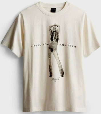 Christina Aguilera gestreiftes T-Shirt XSto2XL weiß kurzarm neu mit Etikett Primark Lizenz