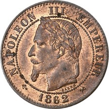 [#227540] France, Napoleon III, 2 Centimes, Napoléon III, 1862, Bordeaux, Bro, n