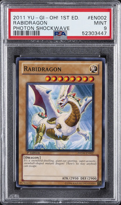 2011 YU-GI-OH! PHSW-PHOTON SHOCKWAVE 1ST ED #EN002 RABIDRAGON PSA