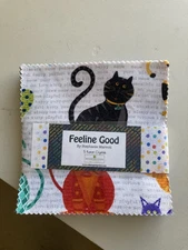 Feeline Good by Stephanie Marrott, 5" Charm Pack, 42 pcs ~ Cats Feline