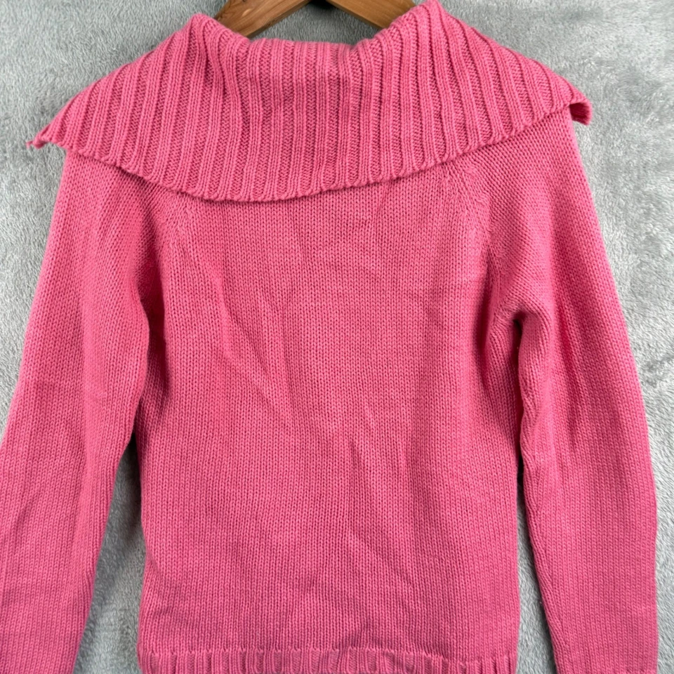 Suéter Energie Y2K Punto Acanalado Cuello en V Mujer XL Rosa Acrílico Grunge Foto 4 de 4