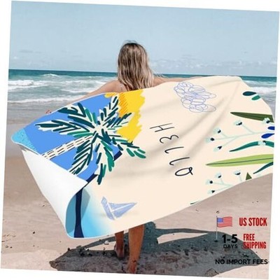 Microfiber Sand Free Beach Towel Thin Quick 31''x63'' Coconut Trees on the Beach