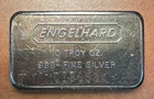 Engelhard Old Serial Numbered 10oz Ten Troy Ounce .999 Fine Silver Bar Toned