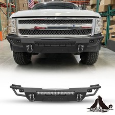 Black Steel Front Bumper For 2007-2012 2013 Chevy Silverado 1500 Upgrade Offroad Black Steel Front Bumper For 2007-2012 2013 Chevy Silverado 1500 Upgrade Offroad