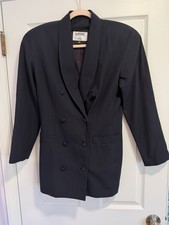 Kasper For ASL Vintage Navy Blue Double Breasted Button Blazer Size 8 / Medium