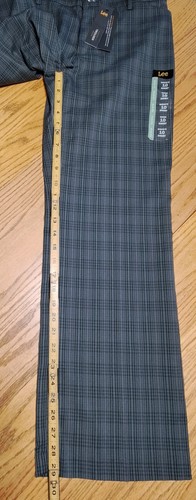 New Lee Flex Motion Mid Rise Trouser Pants Women's Size 10 Short Grey Plaid - Picture 4 of 11