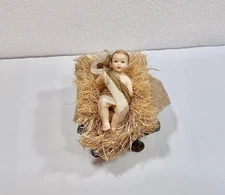 2006 Member’s Mark Nativity - Hand Painted Baby Jesus Figurine & Manger Only