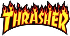 Thrasher Magazine Skateboard Sticker Gelb Rot Schwarz 15,5x8cm Gestanzt
