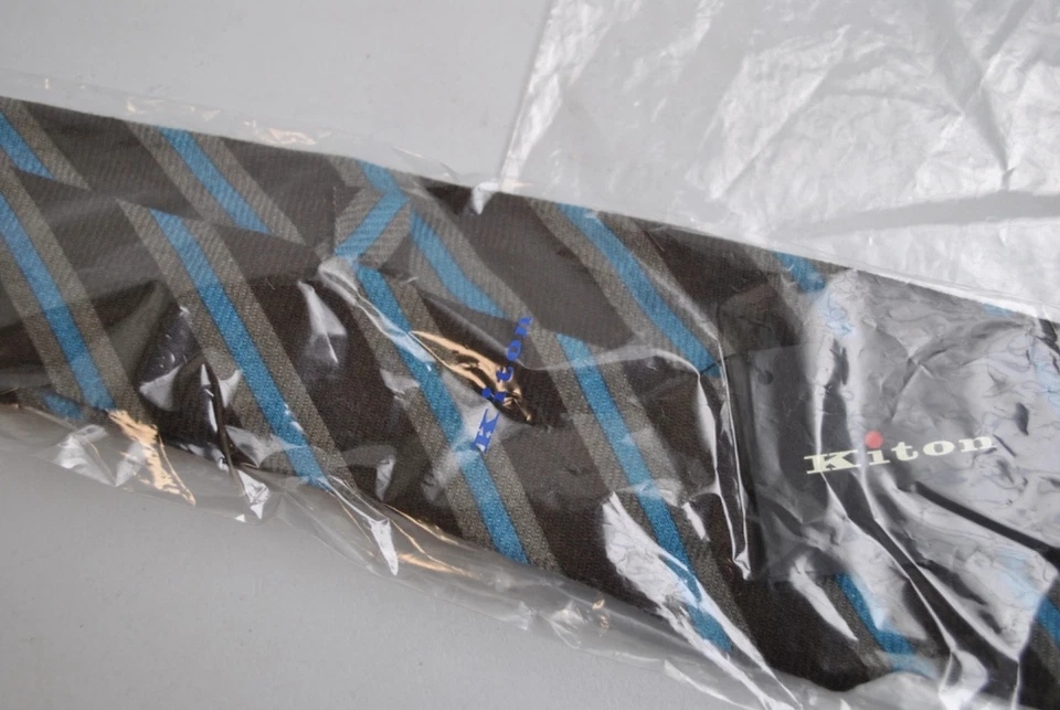 KITON SARTORIA NAPOLI CRAVATTA FATTA A MANO IMBUSTATA 280,00 PURO CACHEMIRE V - Imagen 4 de 4