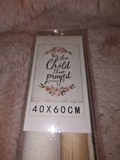 New canvas print "For this Child I have prayed" and floral design 15"x23"