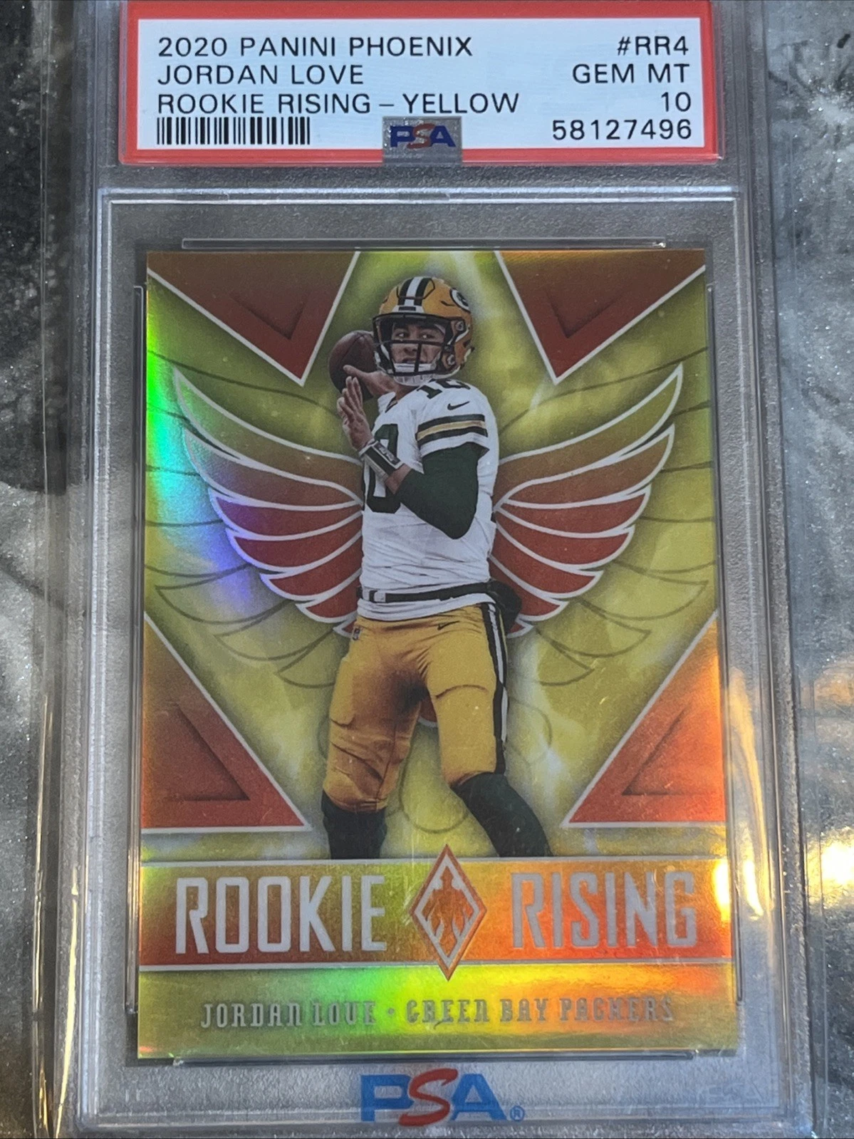 Jordan Love Panini Phoenix Rookie Rising #RR4 Yellow