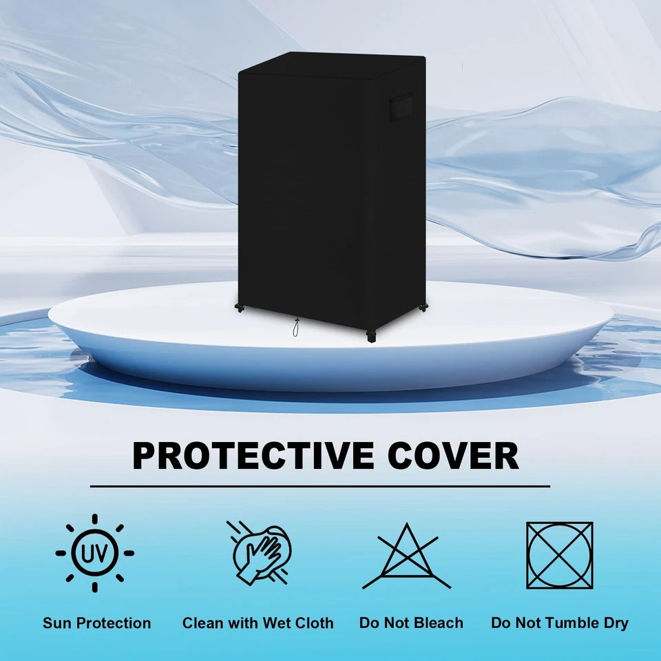 GJMZTQG Heavy Duty Outdoor Turkey Fryer Cover 600D Waterproof Black 15.7x29.9" - Image 4 of 4