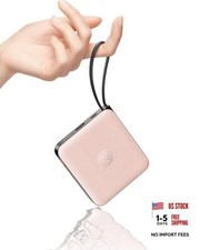 Portable Charger for iPhone Built-in Cables, 22.5W USB C Fast Charging Pink