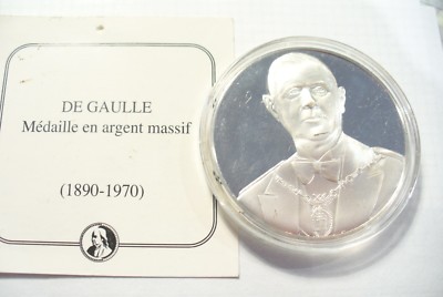 Médaille Argent Du Général DE GAULLE - Scellée Avec Certificat - MED32