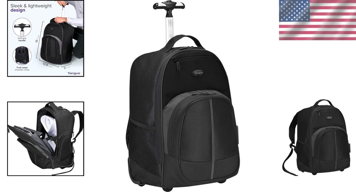 Rolling Backpack Wheeled Laptop Backpack Bookbag with Telescopic Handle Travel Underseat Rolling Backpack 15.6 Laptop Carry On ✓ main image 2