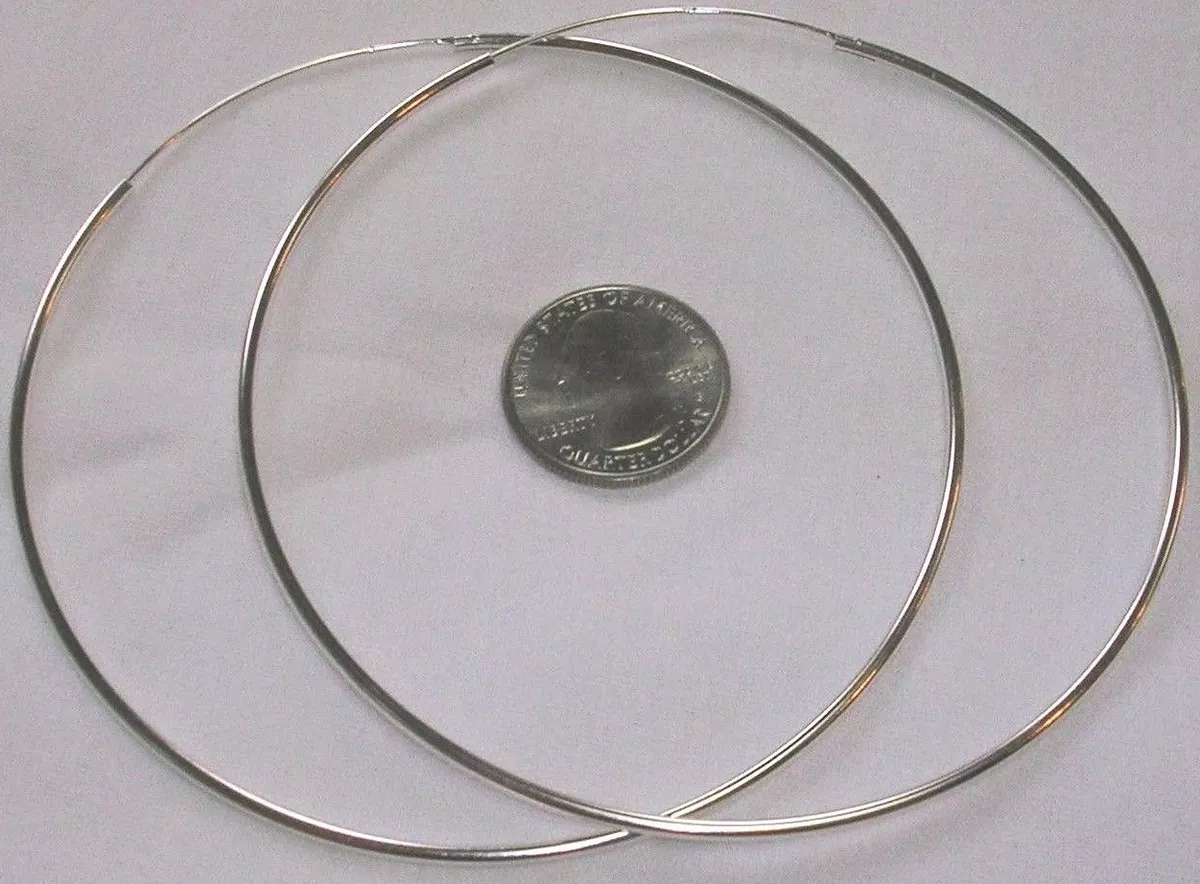 100mm sterling silver hoop earrings deals