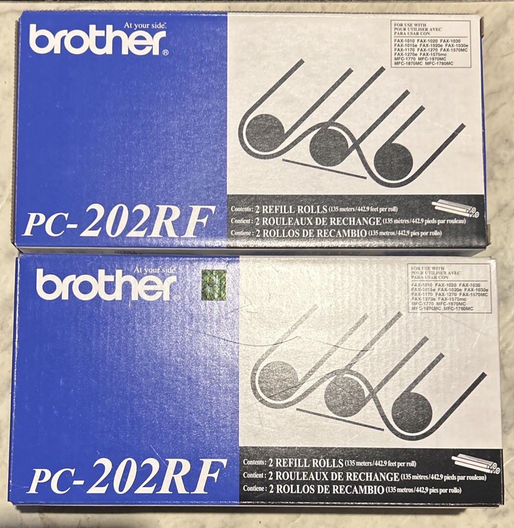 Brother PC202RF Thermal Transfer Refill Roll, Black, Brand New Toner LOT OF 2