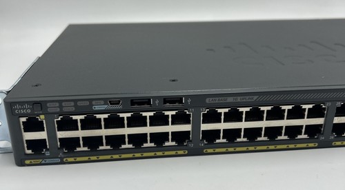 CISCO WS-C2960X-48TS-L 48-port Gigabit RJ-45 4-port SFP Switch /w C2960X-STACK - Picture 2 of 5