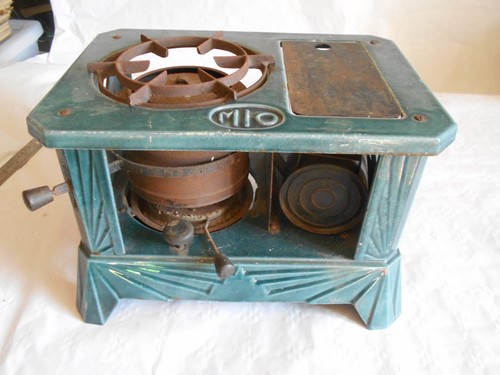 MIO Art Deco cooking stove 1920s Sunburst cast French Enamelware caravanning - 第 1/10 張圖片