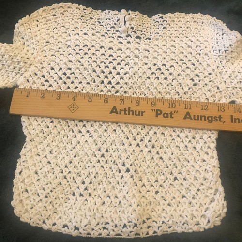 Hand Crochet Peek A Boo LS Top Girls VTG Boho Photo Holiday - Picture 6 of 8