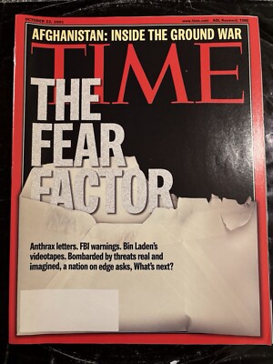 Time Magazine  ''The Fear Factor''   Anthrax Letters FBI Warnings Bin Laden 2001