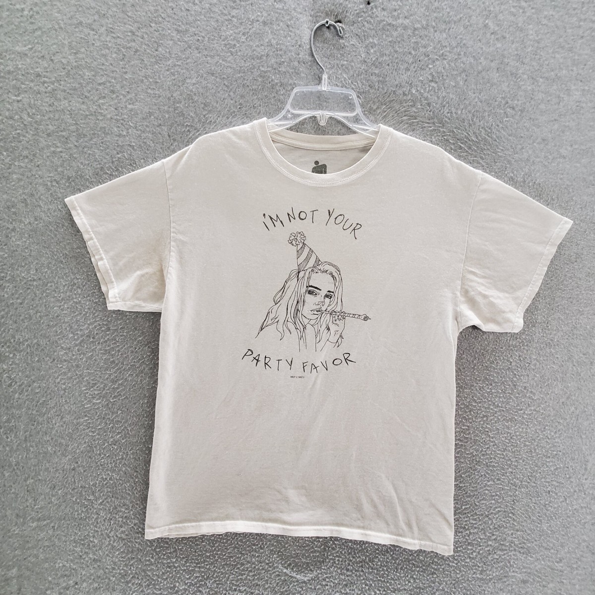 Billie Eilish Men T-Shirt Medium White Im Not Your Party Favor
