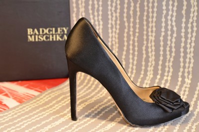 badgley mischka black evening shoes