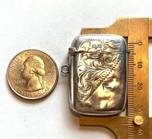 LUX Victorian Match Safe Fob, Sterling Silver Vesta, English Hallmarks - Picture 5 of 5