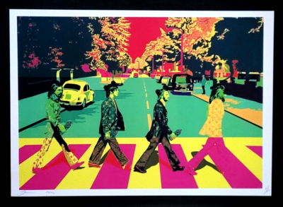 Death NYC Large Framed 16x20in Pop Art Certified The Beatles Abbey