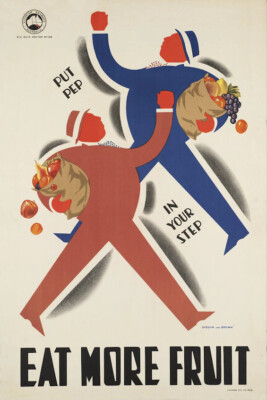 Vintage Eat More Fruit, Put Pep in Your Step Poster Victorian Railways Australia