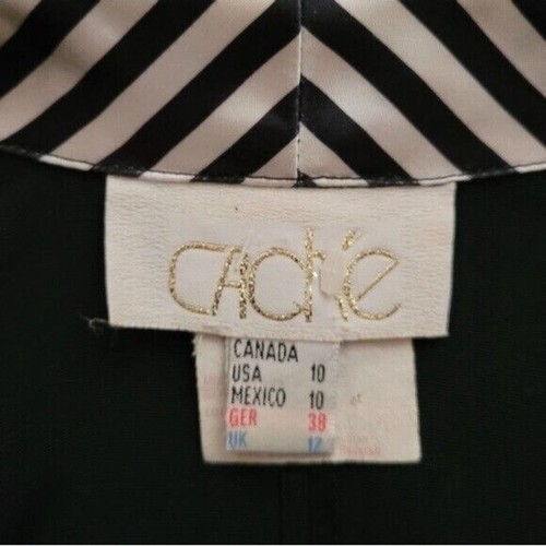 Cache 80's Beetlejuice Black and White Satin Stripe Double Breasted Romper - Picture 6 of 6