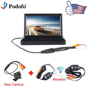 Car TFT LCD Folding Monitor W/ Car Reverse Rear View Backup Camera