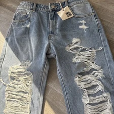 Revolve SER.O.YA Omar Drop Crotch Boyfriend Jean Coastline Size 26 NWT
