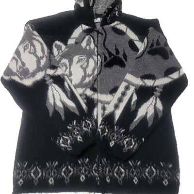 Wuayra Handmade Wolf Sweater Aztec Southwestern Tribal