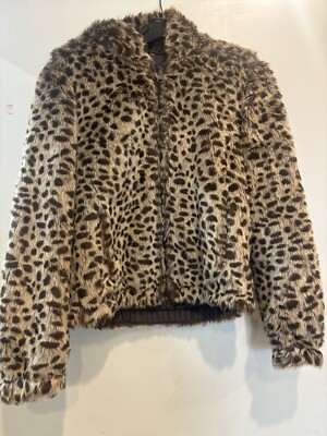 VINTAGE LEOPARD PRINT FUZZY ZIP UP HOODIE SUPER COOL | eBay